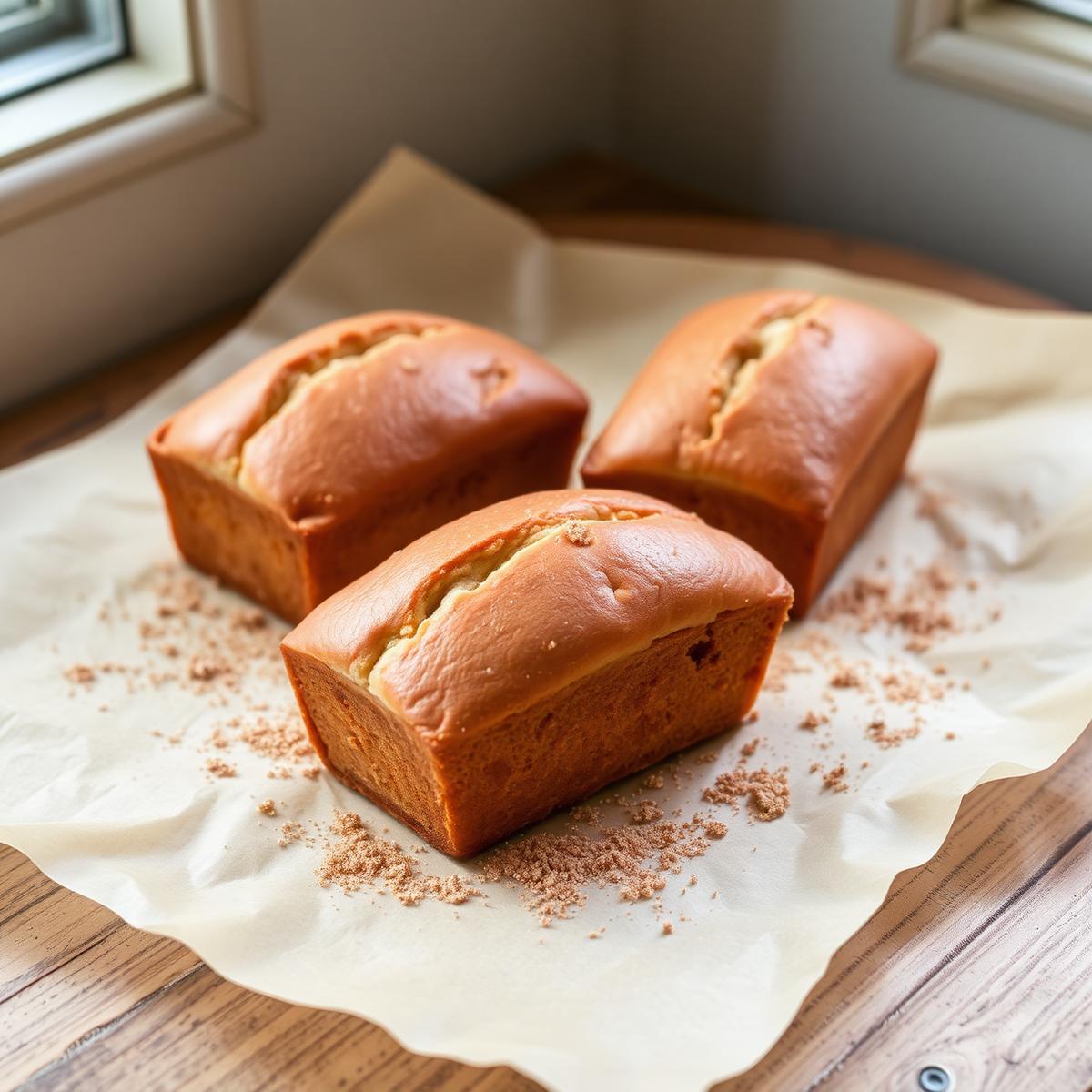 Mini banana bread loaves
